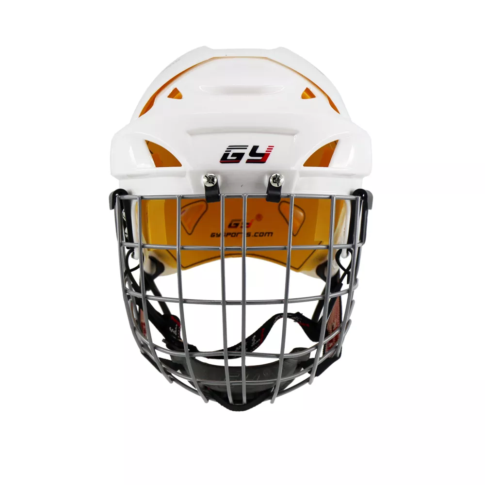 Hockey Player galeam in rotundo capite